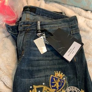 COPY - A7 Rachelle distressed jeans with Swarovski crystal details.